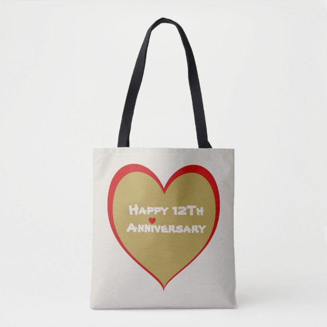 Happy 12TH Anniversary  Tote Bag (Front)