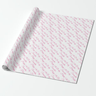 Happy 12th B-Day Samantha Pink Wrapping Paper