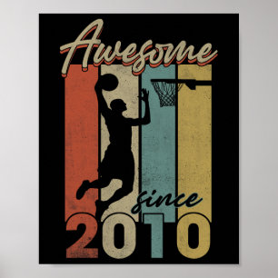 Happy 12th Birthday Basketball 12 Yr Old Awesome S Poster