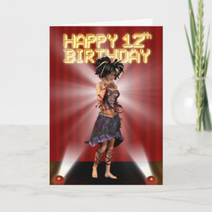 Happy 12th Birthday star deva on the stage Card