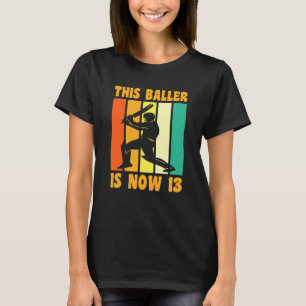 Happy 13 Birthday 13 Year Old Vintage Cricket 13th T-Shirt