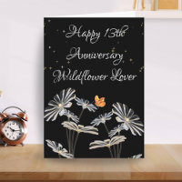 Happy 13th Anniversary Card Wildflower Lover Wife