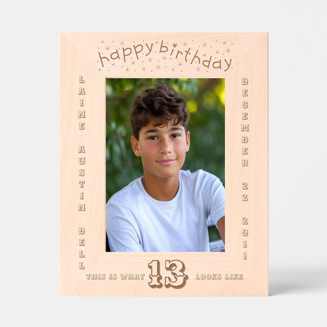 Happy 13th Birthday Boy Etched Frames (Creator Uploaded)