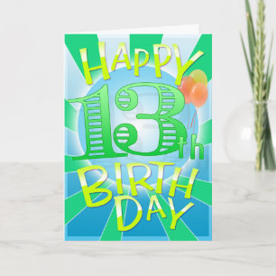 Happy 13th Birthday Card
