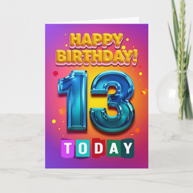 Happy 13th Birthday Card (Front)