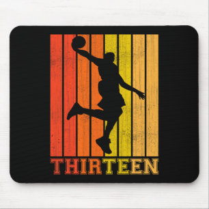Happy 13th Birthday Decorations For Boys Basketbal Mouse Pad