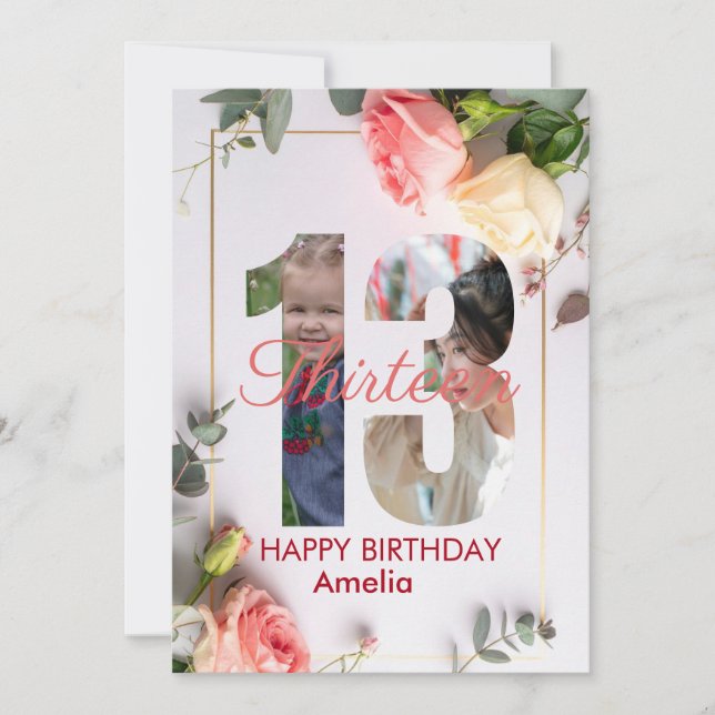 happy 13th Birthday Personalized card (Front)