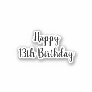 Happy 13th Birthday Simple Minimalist Custom Age