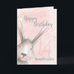 Happy 14th Birthday Granddaughter Watercolor Bunny Card<br><div class="desc">Sweet birthday card for your granddaughter's 14th birthday with a watercolor bunny rabbit peeking around the corner and her age subtly in the pink and grey watercolor background. Designed by Simply Put by Robin; watercolor elements from Design Cuts.</div>