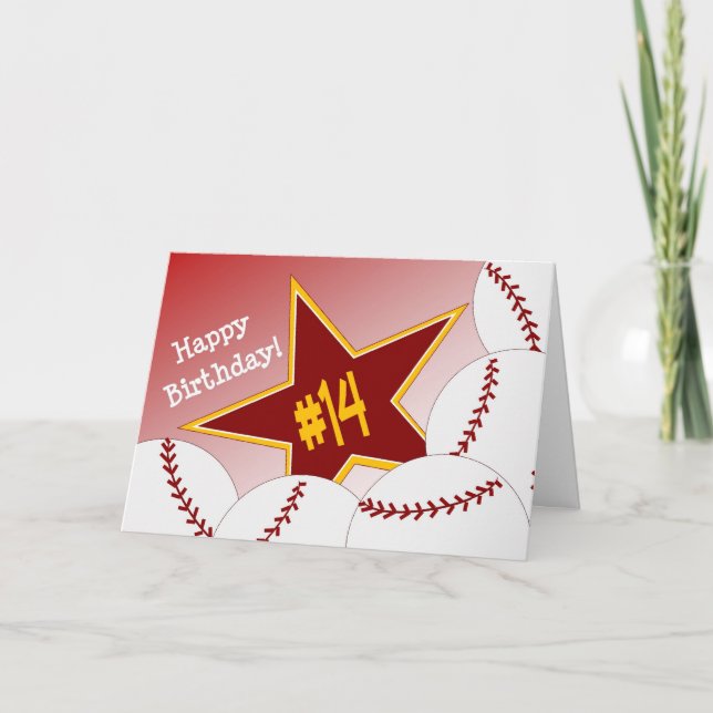 Happy 14th Birthday, Softball Star! Card (Front)