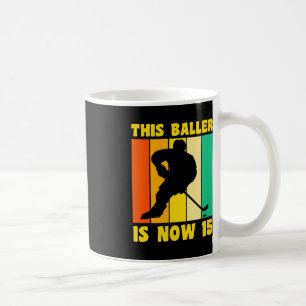 Happy 15 Birthday 15 Year Old Retro Ice Hockey 15t Coffee Mug