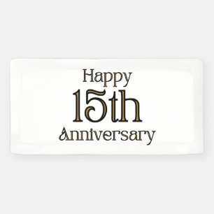 Happy 15th Anniversary 2x1 Vinyl Banner