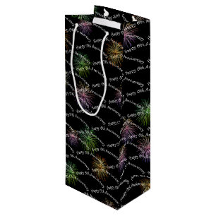 Happy 15th Anniversary Fireworks  Wine Gift Bag
