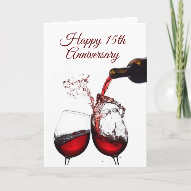 ***HAPPY 15th ANNIVERSARY*** HUSBAND OR WIFE Card (Front)