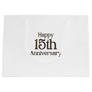 Happy 15th Anniversary Large Gift Bag