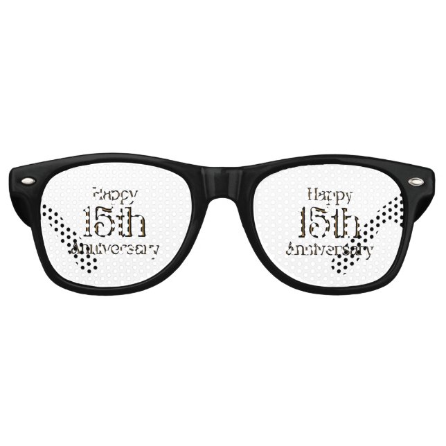 Happy 15th Anniversary Party Retro Sunglasses (Front)