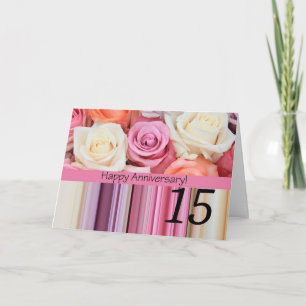 Happy 15th Anniversary roses Card