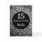 Happy 15th Birthday Black and Silver Glitter Card