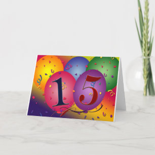 Happy 15th Birthday Card