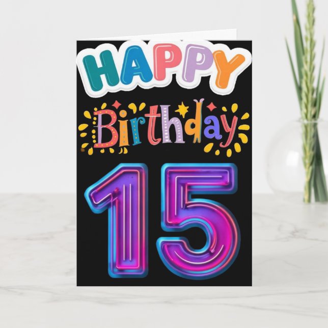 Happy 15th Birthday Card (Front)