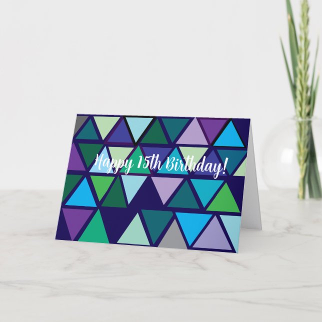 Happy 15th Birthday, Folded Greeting Card (Front)