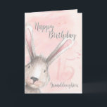 Happy 15th Birthday Granddaughter Watercolor Bunny Card<br><div class="desc">Sweet birthday card for your granddaughter's 16th birthday with a watercolor bunny rabbit peeking around the corner and her age subtly in the pink and grey watercolor background. Designed by Simply Put by Robin; watercolor elements from Design Cuts.</div>