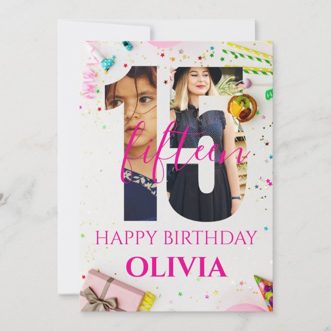 happy 15th Birthday Personalized card (Front)