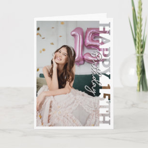 Happy 15th Quinceañera Birthday Photo college Card