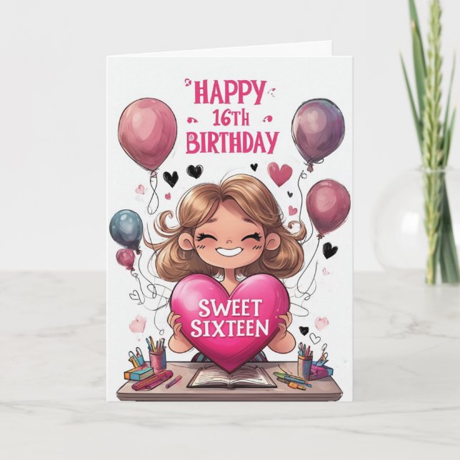 Happy 16th Birthday Card (Front)