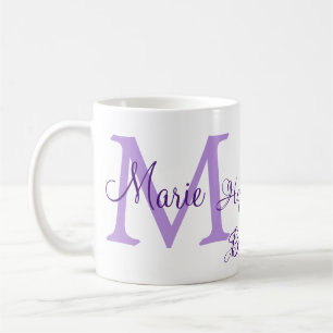 Happy 16th Birthday purple add name monogram moder Coffee Mug