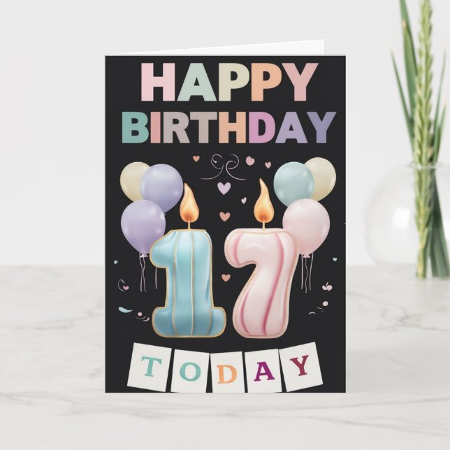 Happy 17th Birthday Card (Front)