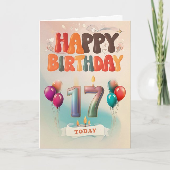 Happy 17th Birthday Card (Front)