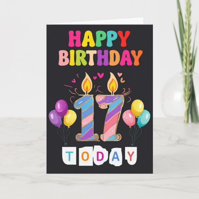 Happy 17th Birthday Card (Front)