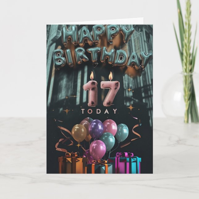 Happy 17th Birthday Card (Front)