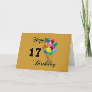 Happy 17th Birthday Design with Balloons Card