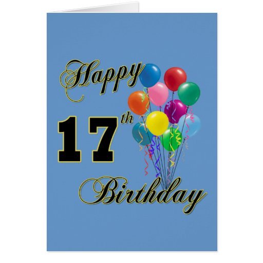 Happy 17th Birthday Design with Balloons | Zazzle