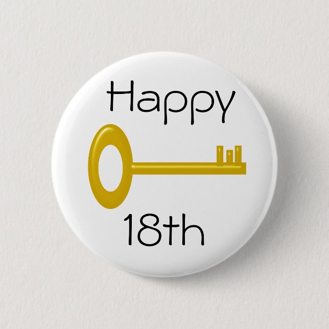 Happy 18th Birthday Badge 2 Inch Round Button (Front)