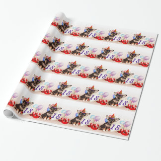 Happy 18th Birthday Chihuahua dog wrapping paper