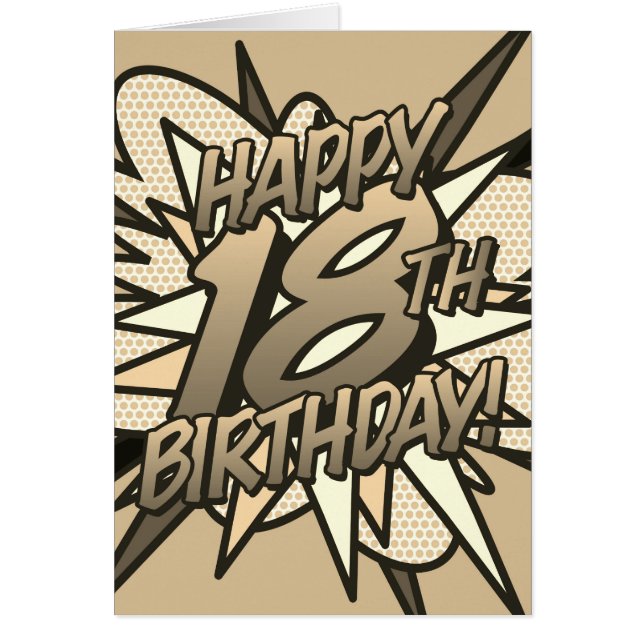 HAPPY 18TH BIRTHDAY Comic Book Pop Art Vintage (Front)