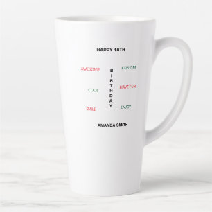 Happy 18TH Birthday Cute and Awesome Latte Mug