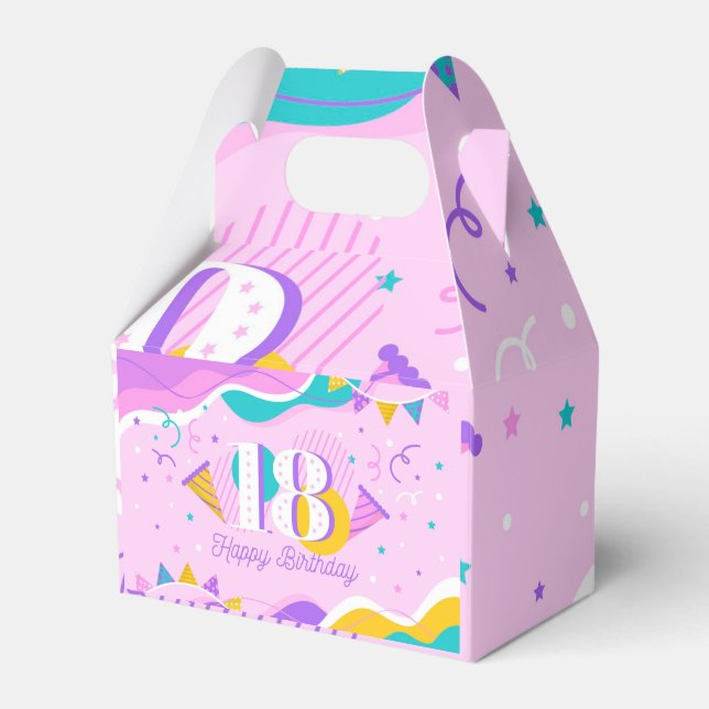 Happy 18th Birthday. Favor Box (Front Side)