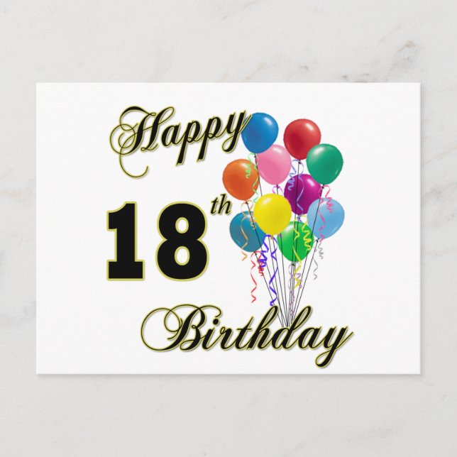 Happy 18th Birthday Gifts Postcard (Front)