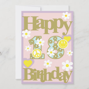 Happy 18th Birthday – Girl’s Card with Flowers