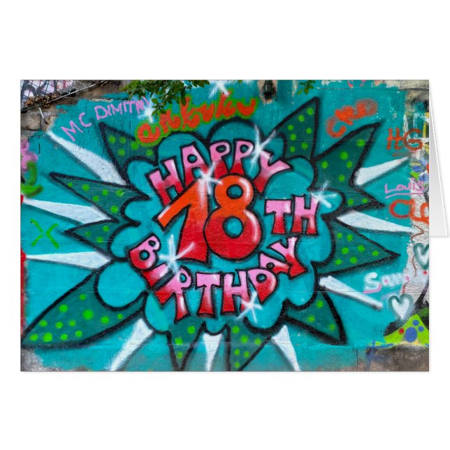 Happy 18th Birthday Graffiti (Front Horizontal)