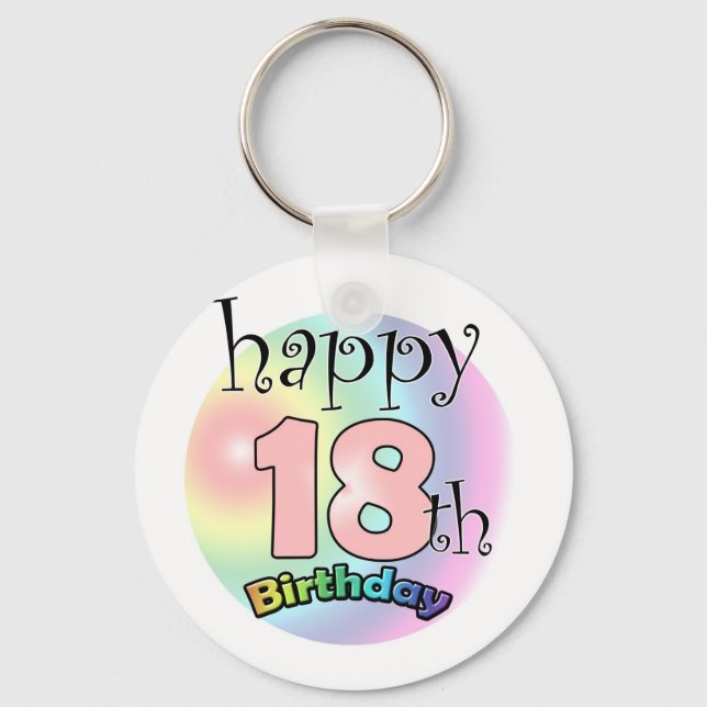 Happy 18th Birthday Keychain (Front)
