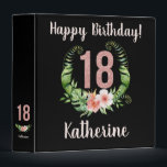 Happy 18th Birthday Pink Glitter -Your Name Photo Binder<br><div class="desc">Personalize this template.
The glitter details are simulated in the artwork. No actual glitter will be used in the making of this product.</div>