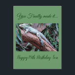 Happy 18th Birthday son lizard card<br><div class="desc">Cute 18th Birthday greetings for boys, 
You finally made it
Happy 18th Birthday to you son</div>
