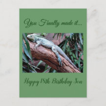 Happy 18th Birthday son lizard card