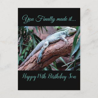 Happy 18th Birthday Son lizard Postcard