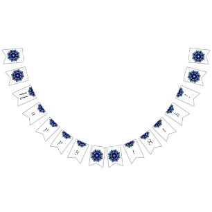 Happy 18th! Mandala in dark blue Bunting Flags